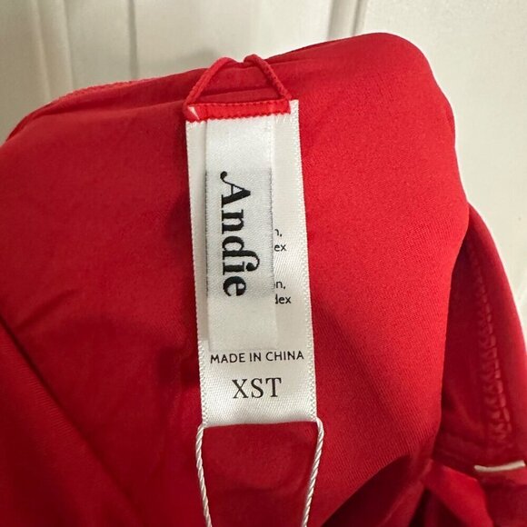 Andie Swim Havana One Piece Swimsuit Cherry Red Size XS Tall Square Neck - Picture 5 of 6